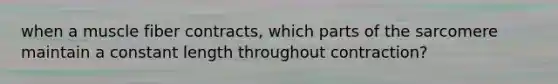 when a muscle fiber contracts, which parts of the sarcomere maintain a constant length throughout contraction?