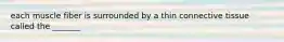 each muscle fiber is surrounded by a thin connective tissue called the _______