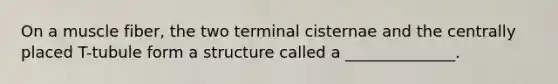 On a muscle fiber, the two terminal cisternae and the centrally placed T-tubule form a structure called a ______________.