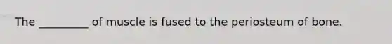 The _________ of muscle is fused to the periosteum of bone.