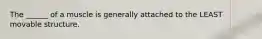 The ______ of a muscle is generally attached to the LEAST movable structure.