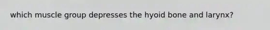 which muscle group depresses the hyoid bone and larynx?
