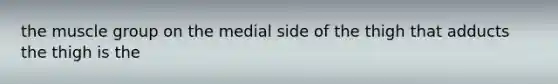 the muscle group on the medial side of the thigh that adducts the thigh is the