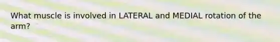 What muscle is involved in LATERAL and MEDIAL rotation of the arm?