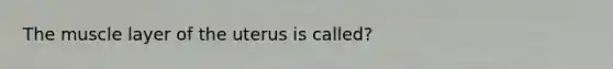 The muscle layer of the uterus is called?