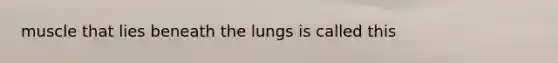 muscle that lies beneath the lungs is called this