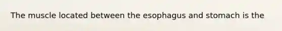 The muscle located between the esophagus and stomach is the