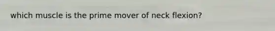 which muscle is the prime mover of neck flexion?