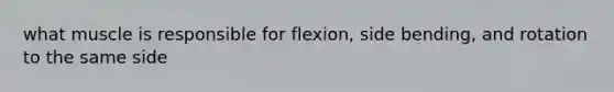 what muscle is responsible for flexion, side bending, and rotation to the same side