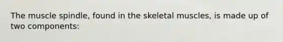 The muscle spindle, found in the skeletal muscles, is made up of two components: