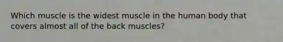 Which muscle is the widest muscle in the human body that covers almost all of the back muscles?