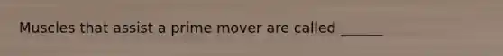 Muscles that assist a prime mover are called ______