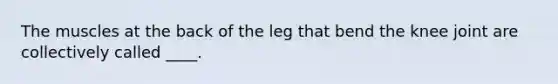 The muscles at the back of the leg that bend the knee joint are collectively called ____.