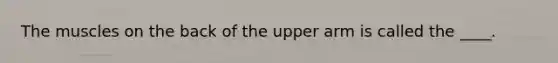 The muscles on the back of the upper arm is called the ____.