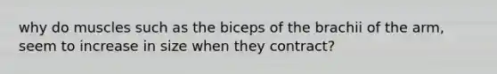 why do muscles such as the biceps of the brachii of the arm, seem to increase in size when they contract?