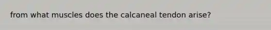 from what muscles does the calcaneal tendon arise?