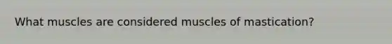 What muscles are considered muscles of mastication?