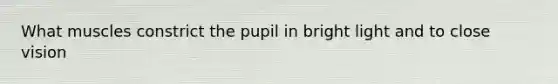 What muscles constrict the pupil in bright light and to close vision