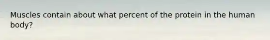 Muscles contain about what percent of the protein in the human body?