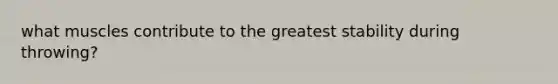 what muscles contribute to the greatest stability during throwing?