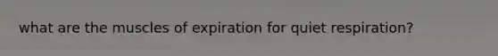 what are the muscles of expiration for quiet respiration?