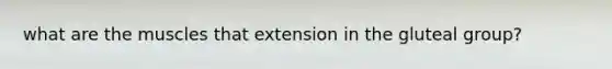 what are the muscles that extension in the gluteal group?