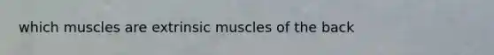 which muscles are extrinsic muscles of the back