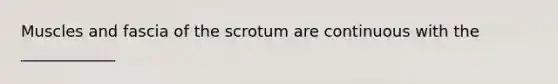 Muscles and fascia of the scrotum are continuous with the ____________