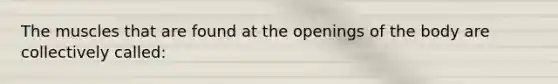 The muscles that are found at the openings of the body are collectively called: