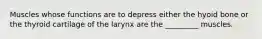 Muscles whose functions are to depress either the hyoid bone or the thyroid cartilage of the larynx are the _________ muscles.