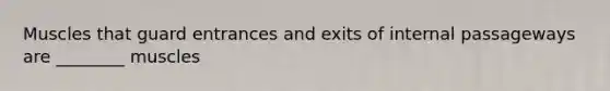 Muscles that guard entrances and exits of internal passageways are ________ muscles