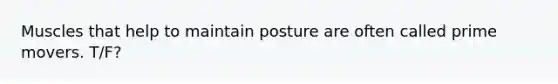 Muscles that help to maintain posture are often called prime movers. T/F?