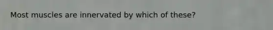 Most muscles are innervated by which of these?