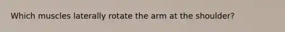 Which muscles laterally rotate the arm at the shoulder?