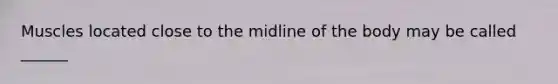 Muscles located close to the midline of the body may be called ______