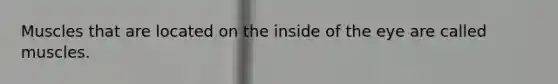 Muscles that are located on the inside of the eye are called muscles.