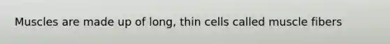Muscles are made up of long, thin cells called muscle fibers