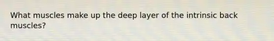 What muscles make up the deep layer of the intrinsic back muscles?