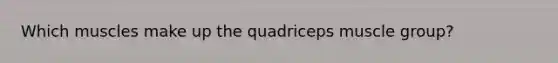 Which muscles make up the quadriceps muscle group?