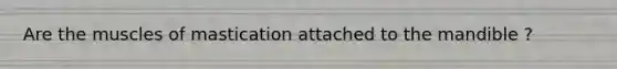 Are the muscles of mastication attached to the mandible ?