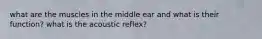 what are the muscles in the middle ear and what is their function? what is the acoustic reflex?