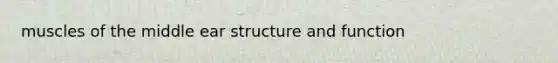 muscles of the middle ear structure and function