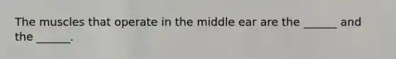 The muscles that operate in the middle ear are the ______ and the ______.