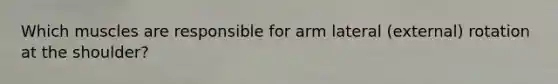 Which muscles are responsible for arm lateral (external) rotation at the shoulder?