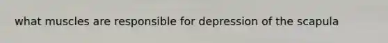 what muscles are responsible for depression of the scapula