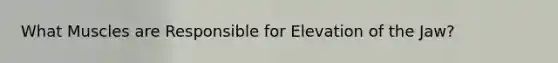 What Muscles are Responsible for Elevation of the Jaw?