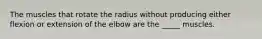 The muscles that rotate the radius without producing either flexion or extension of the elbow are the _____ muscles.