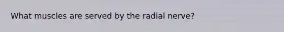 What muscles are served by the radial nerve?