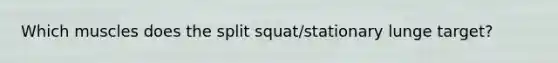 Which muscles does the split squat/stationary lunge target?