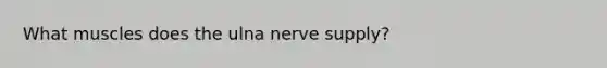 What muscles does the ulna nerve supply?